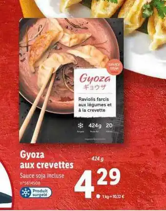 Lidl Gyoza aux crevettes offre