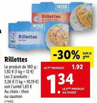 Lidl Rillettes nixe offre