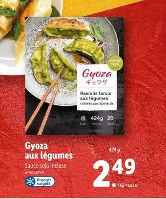 Lidl Gyoza aux légumes offre