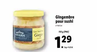 Lidl Gingembre pour sushi vitasia offre