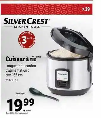 Lidl Cuiseur à riz silver crest offre
