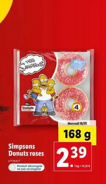 Lidl Simpsons donuts roses offre