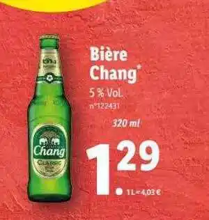 Lidl Bière chang offre