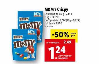 Lidl M&m's crispy offre