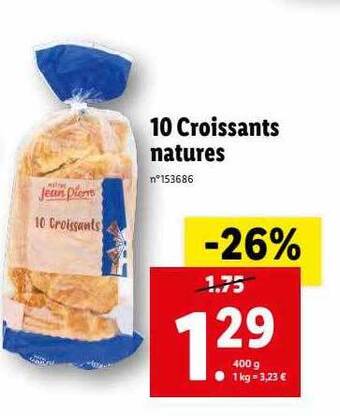 Lidl 10 croissants natures offre