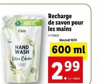 Lidl Recharge de savon pour les mains offre