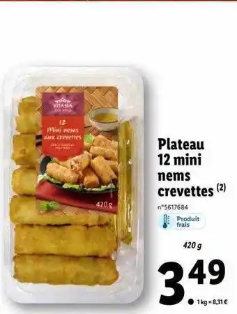Lidl Plateau 12 mini nems crevettes offre