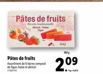 Lidl Pâtes de fruits offre