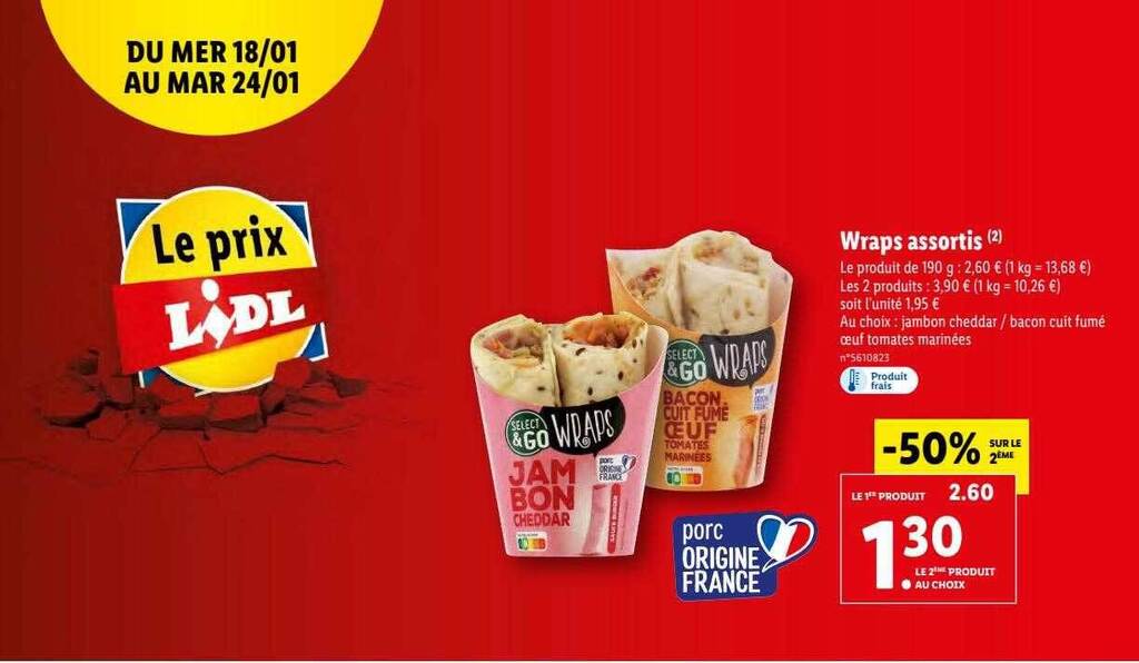Promo Wraps assortis chez Lidl