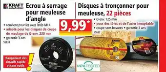 Norma Écrou à serrage pour meuleuse d'angle kraft werkzeuge, disques à tronçonner pour meuleuse, 22 pièces offre