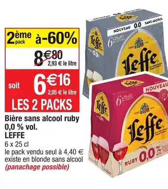 Migros Bière sans alcool ruby 0,0 % vol. leffe offre