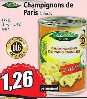 Norma Champignons de paris ernte offre