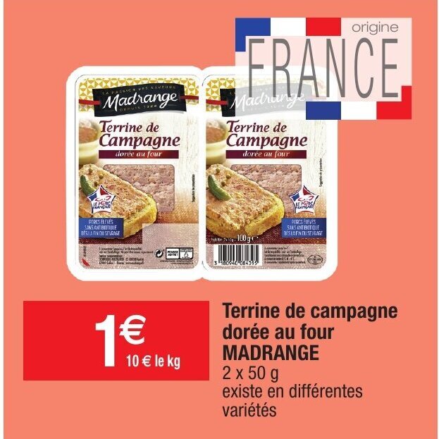 Promo Terrine de campagne dorée au four madrange chez Migros
