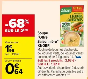 Carrefour Soupe Offre Saisonnière Knorr offre