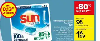 Carrefour Tablettes Lave-Vaisselle Tout En 1 Sun offre
