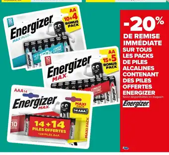 Sur Touts Les packs De Piles Alcalines Contenant Des Pile Offertes Energizer