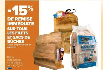 Carrefour Sur Tous Les Filets et Sacs De Buches offre