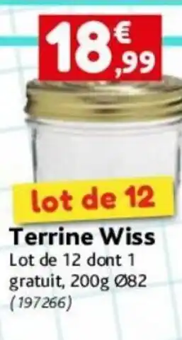 Terrine wiss lot De 12 dont 1 Gratuit 200g