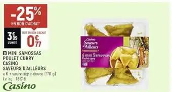 Spar Mini Samossas Poulet Curry casino Saveurs D'Ailleurs offre