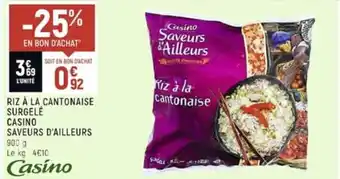 Riz A La cantonise surgele casino Saveurs D'Ailleurs