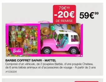 Costco Barbie Coffret Safari Mattel offre