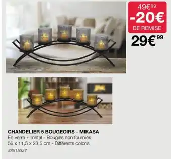 Chandelier 5 Bougeoirs Mikasa