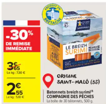 Carrefour Market Bâtonnets breizh surimi compagnie des peches offre