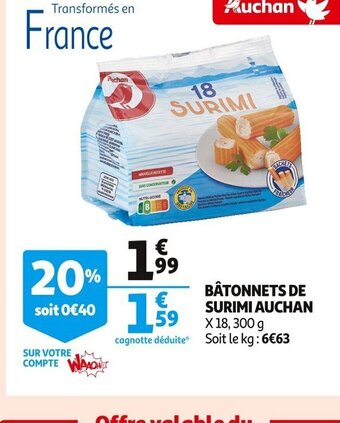 Auchan Supermarché Batonnets de Surimi auchan offre