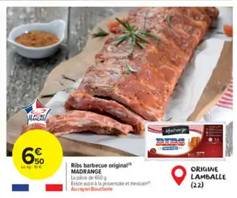 Carrefour Market Ribs barbecue original madrange offre