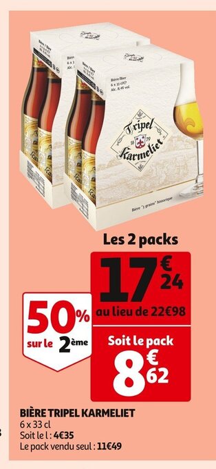 Auchan Supermarché Bière Tripel Karmeliet offre