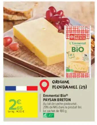 Carrefour Market Emmental bio paysan breton offre