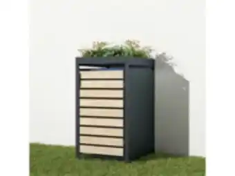 Cache poubelle avec bac à fleurs "colorado" - 68 x 79.7 x 119.7 cm - anthracite