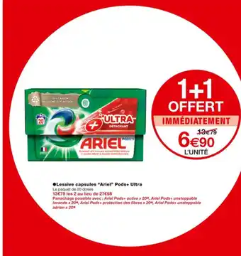 Monoprix Lessive Capsules Ariel Pods +Ultra offre