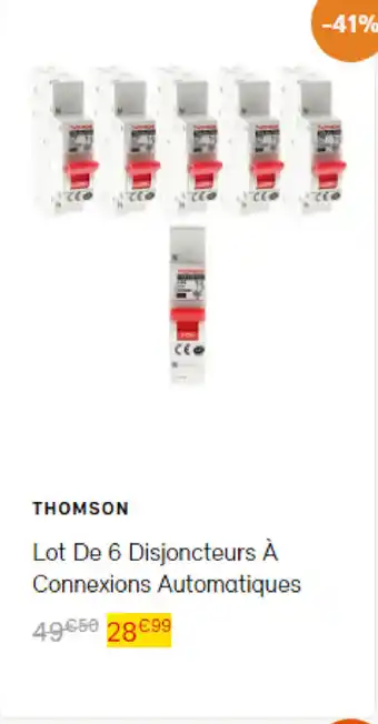 Bricomarché Lot de 6 disjoncteurs à connexions automatiques offre