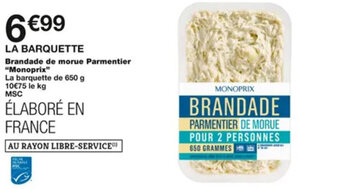 Monoprix Brandade de Morue Parmentier Monoprix offre