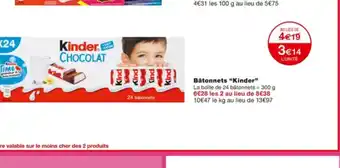 Monoprix Bâtonnets Kinder offre