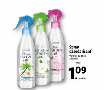 Lidl Spray désodorisant ocean breeze offre