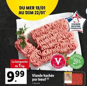 Lidl Viande hachée pur bœuf offre