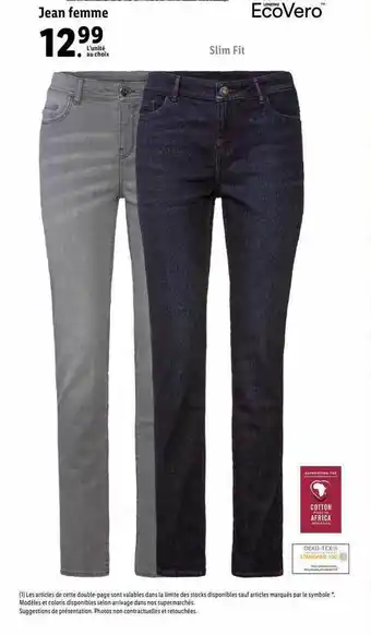 Lidl Jean femme offre
