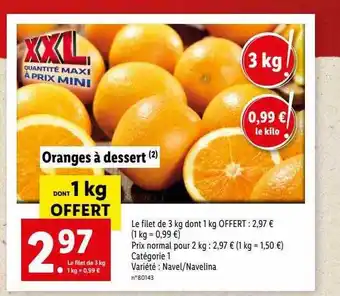 Lidl Oranges à dessert offre