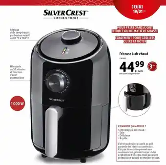 Lidl Friteuse à air chaud silver crest offre