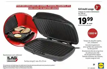Lidl Gril multi-usage offre
