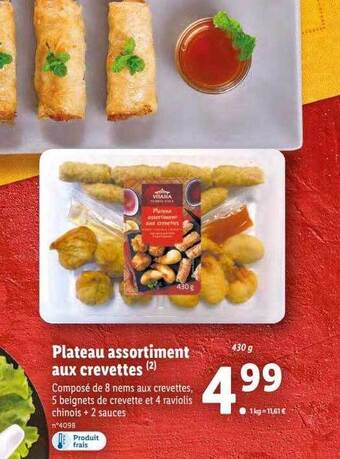 Lidl Plateau assortiment aux crevettes offre