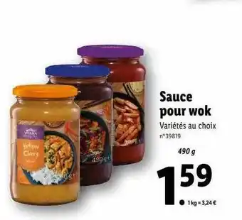 Lidl Sauce pour wok vitasia offre