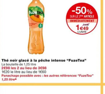 Monoprix The Noir Glacé à la pêche Intense Fuzetea offre