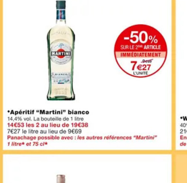 Promo Aperitif Martini Bianco chez Monoprix