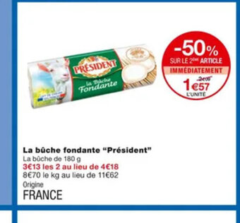 Monoprix La Buche Fondante President offre