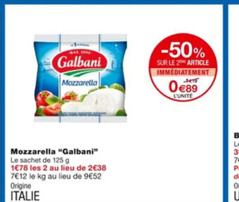 Monoprix Mozzarella Galbani offre
