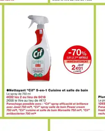 Monoprix Nettoyant Cif 5-En-1 Cuisine et salle de Bain offre