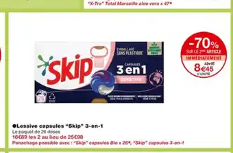 Monoprix Lessive Capsules Skip 3 En 1 offre